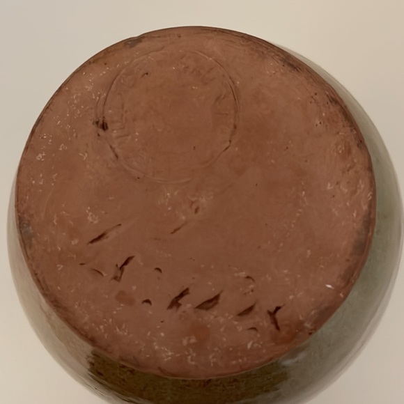 Sturbridge Village, handmade pitcher in browns and green with shiny glaze. Nice! - Picture 12 of 14